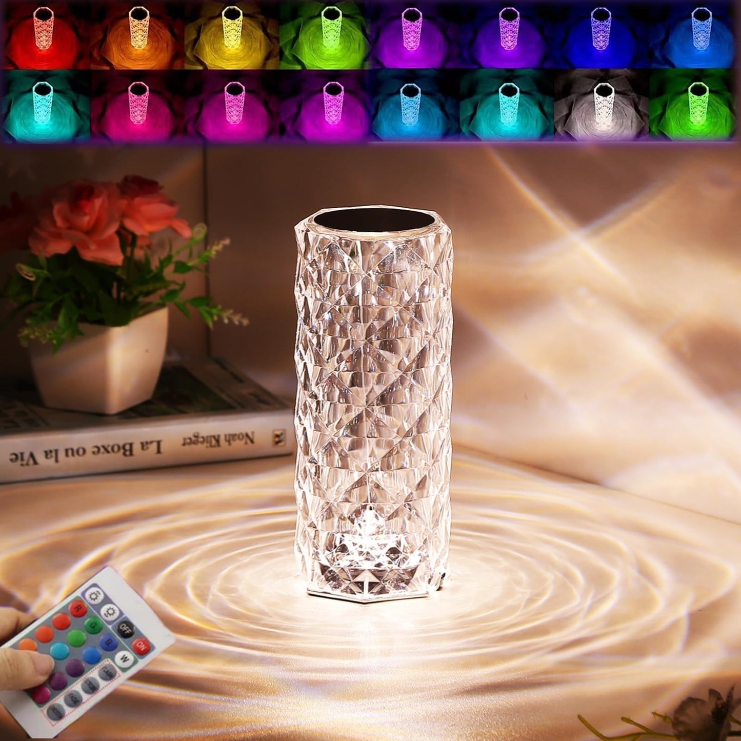 Diamond Glow Lamp β USB Rechargeable & Remote Control