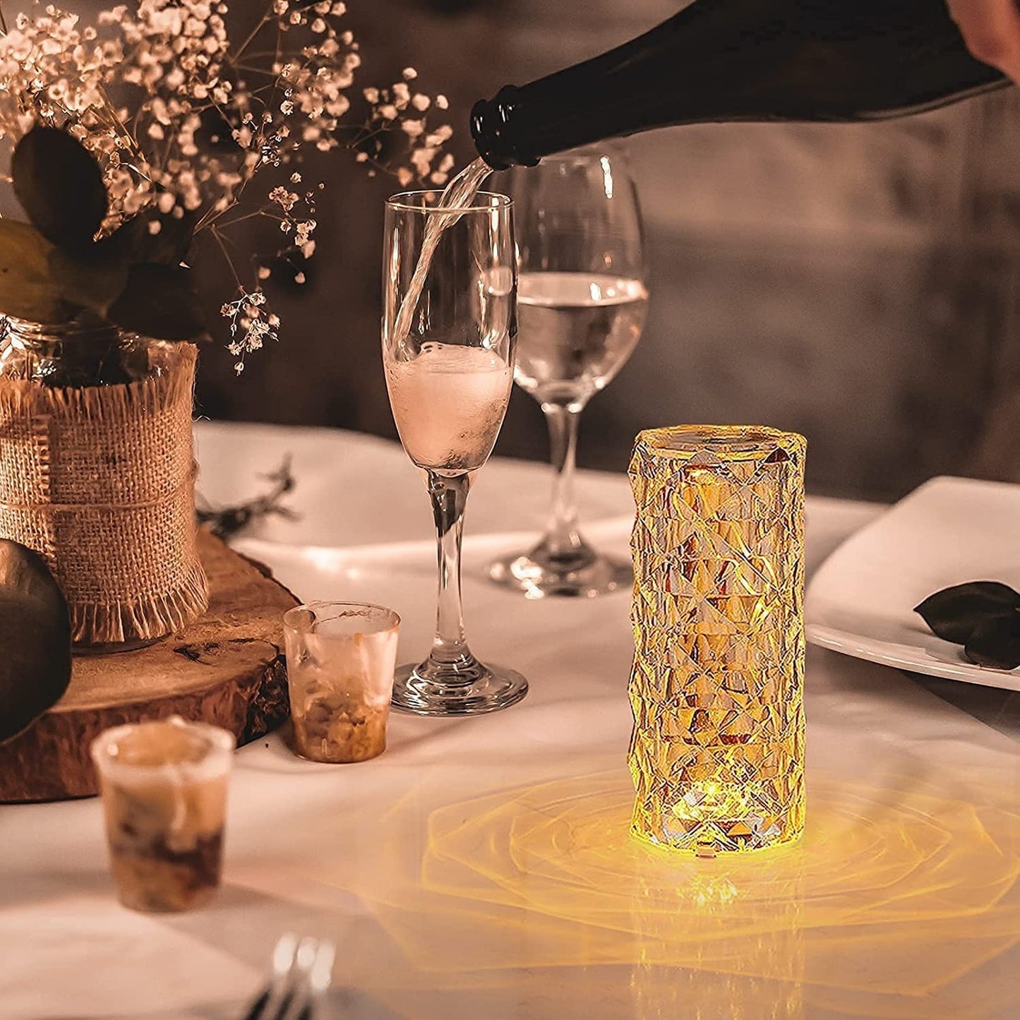 Diamond Glow Lamp β USB Rechargeable & Remote Control