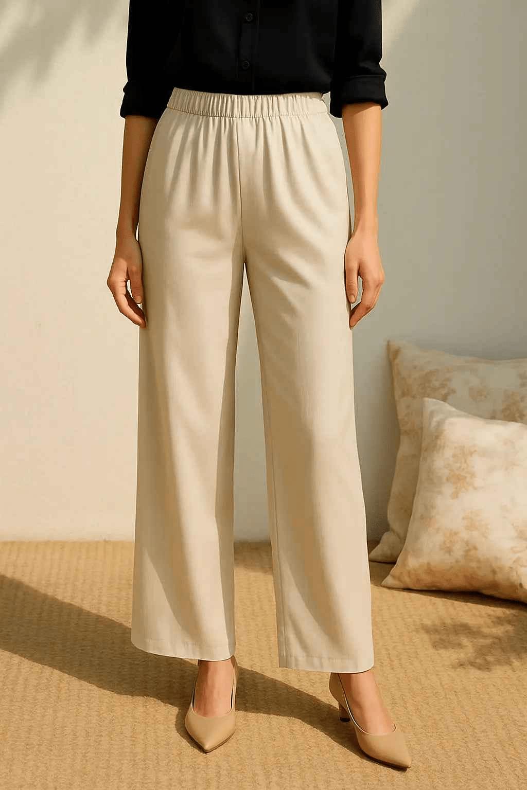 Essential Flow Trousers – ESMARA Relaxed Fit in Cream